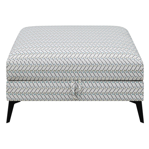 Ottoman | 35" | Storage | Geometric Pattern Upholstery