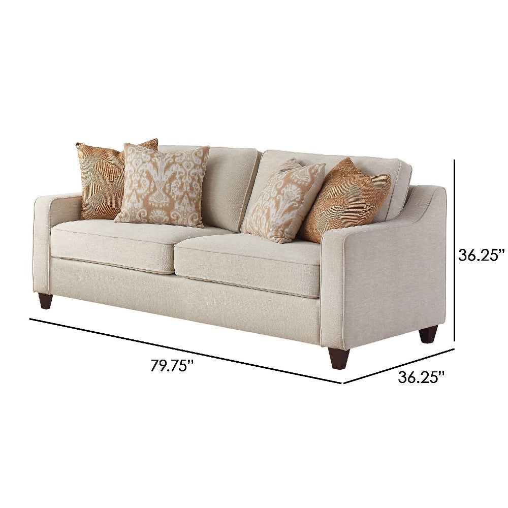 Leo Sofa | 79’’ | 4 Pillows | Beige Soft Chenille BM295122