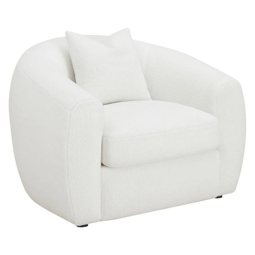Accent Chair | 45" | Curved Back | Sloped Arms | Soft White