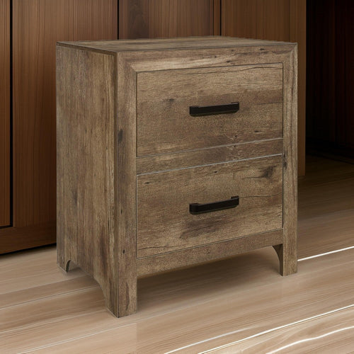 Zane Nightstand | 28" | 2 Drawers | Weathered Pine Veneer
