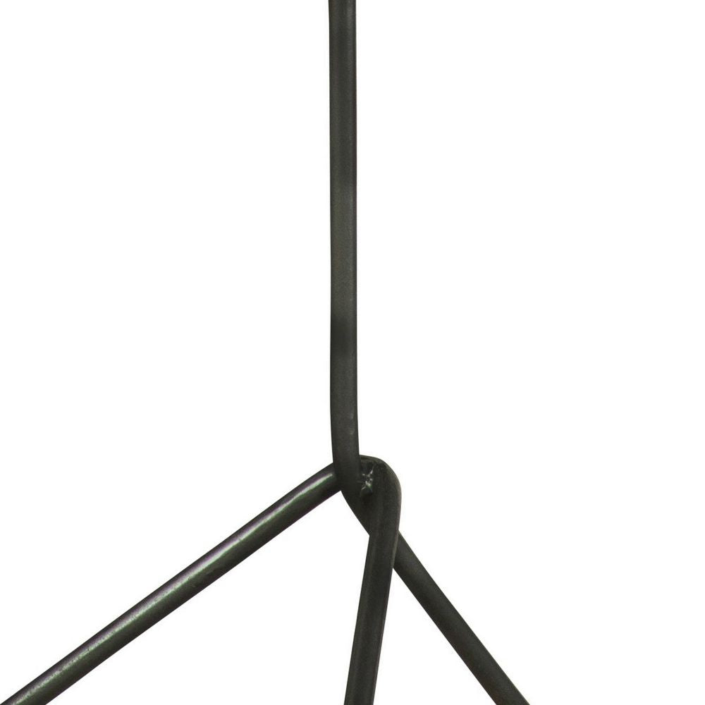 20 Inch Modern Square Accent Table Gray Metal Tripod Base Dark Brown Wood BM296071