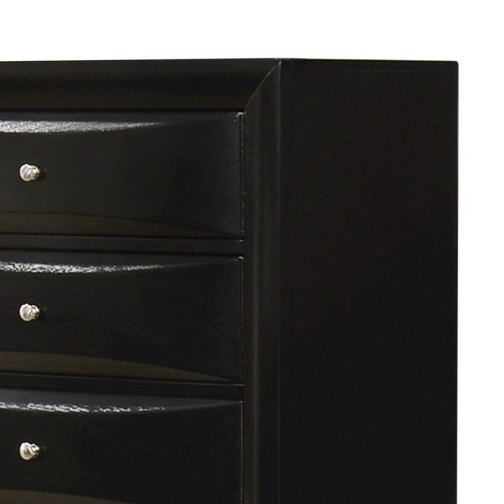 Ica 59 Inch Wide Dresser 8 Chambered Drawers Felt Lined Modern Black BM296756