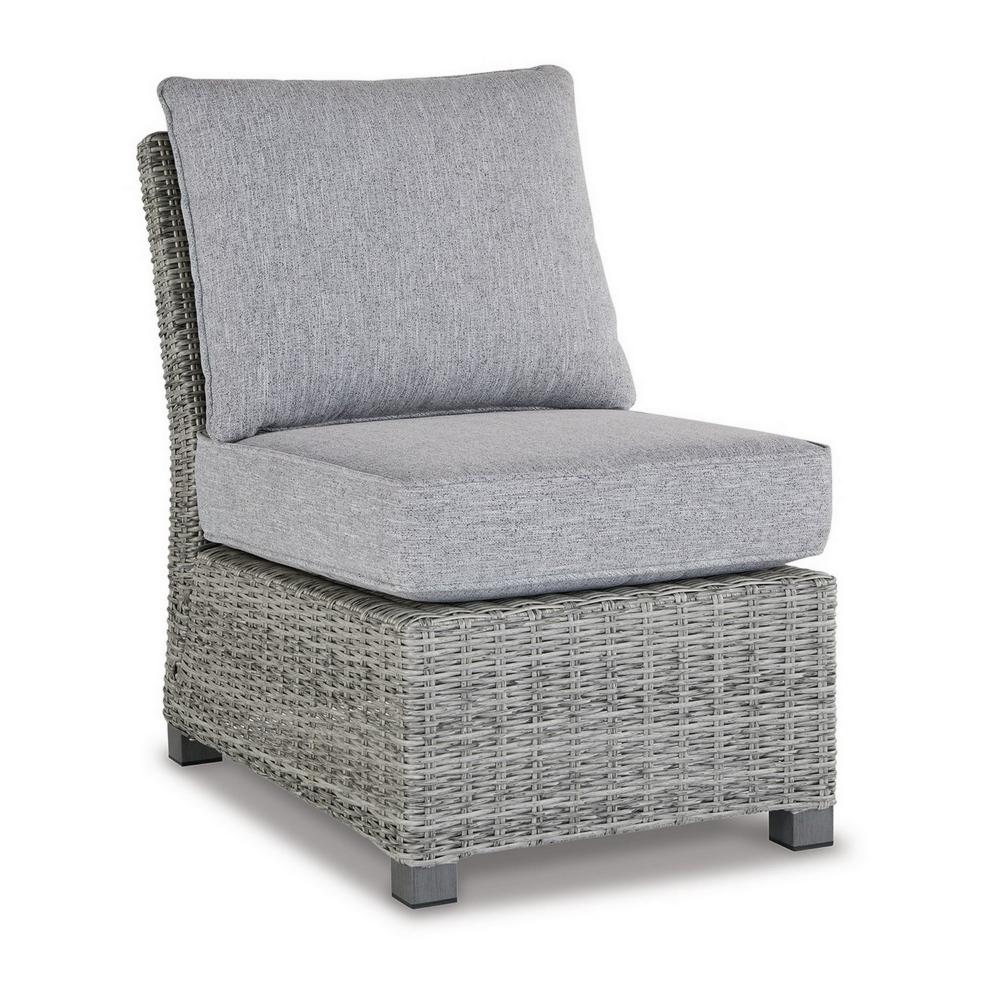 Outdoor Accent Chair | 24’’ | Gray Cushions | Resin Wicker Frame BM296963
