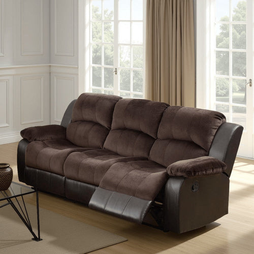 Recliner Sofa | 83" | Manual | USB Port | Brown Faux Leather