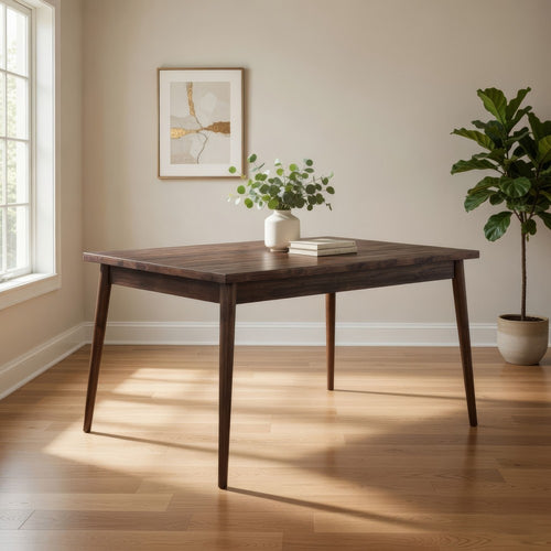 Lee Dining Table | 59" | Rectangular | Tapered Legs | Brown Wood
