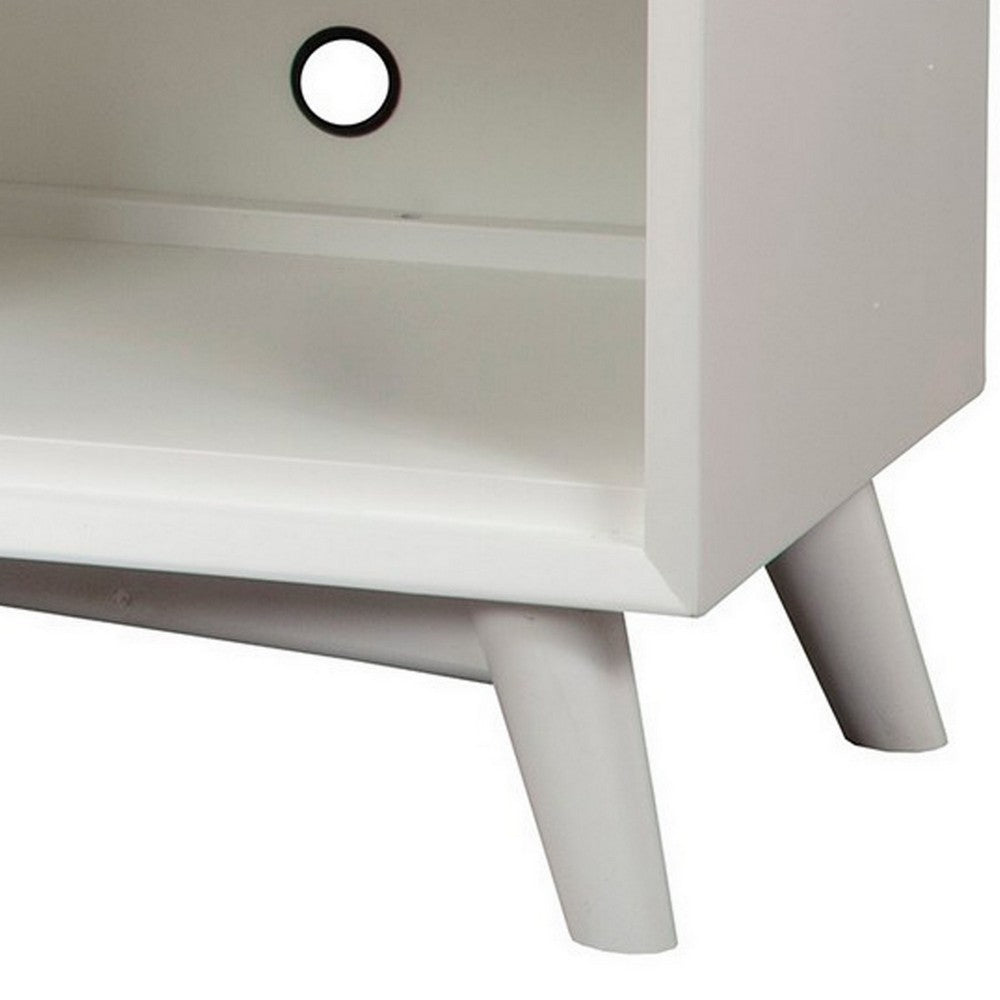64" TV Console Cabinet, Adjustable Shelves, Classic White by Casagear Home