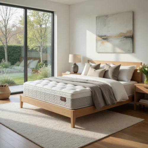 Fima 11 Inch Queen Pillow Top Mattress, Medium Firmness Hi Density Foam