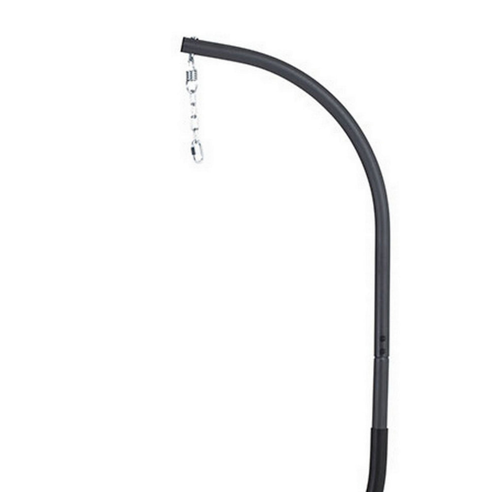 76 Inch Outdoor Swinging Chair Stand Bold Black Steel 4 Legged Base BM302148