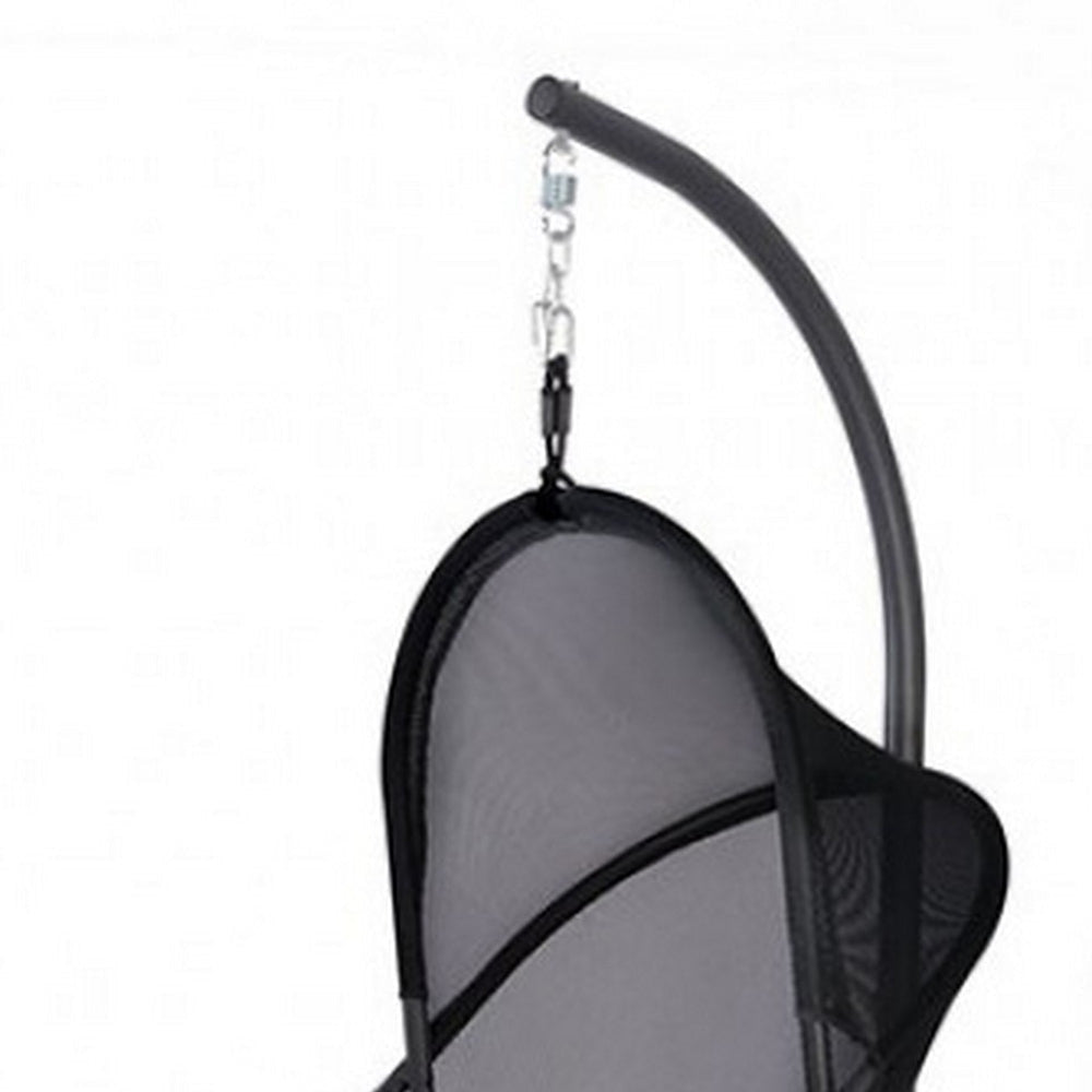 28 Inch Swing Chair Sturdy Steel Frame Breathable Mesh Black And Gray BM302223
