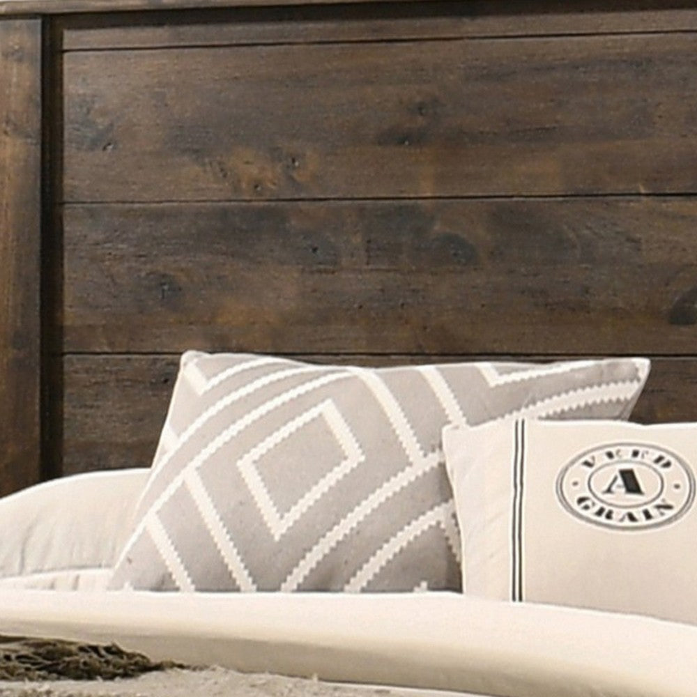 Frio King Size Storage Bed 2 Drawers Low Platform Design Rustic Brown