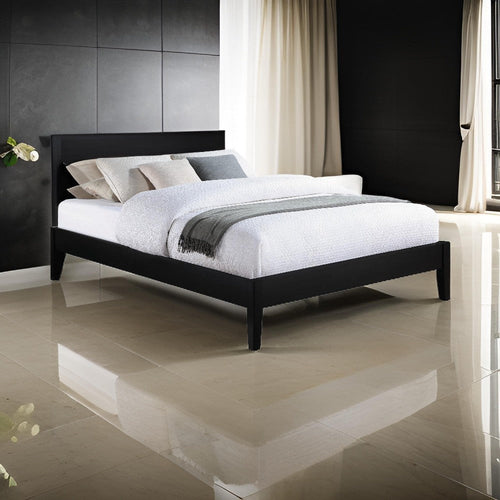 Cavi California King Platform Bed Frame, Low Profile Tapered Legs, Black By Casagear Home