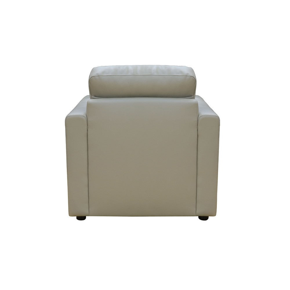 Zeen 39 Inch Modern Armchair with Cushioned Seats Taupe Faux Leather BM302924