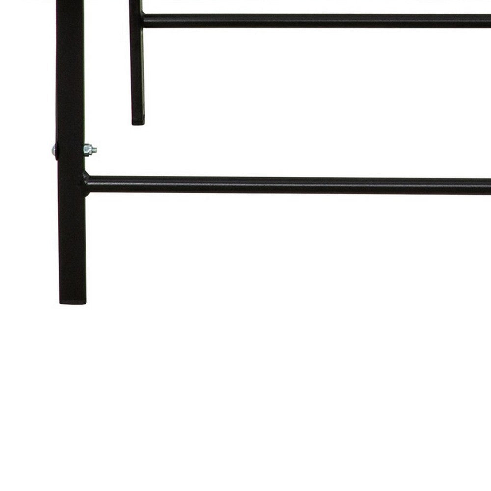 Full Size Bed Frame Foundadtion Metal Base Under Bed Storage Space Black BM302934
