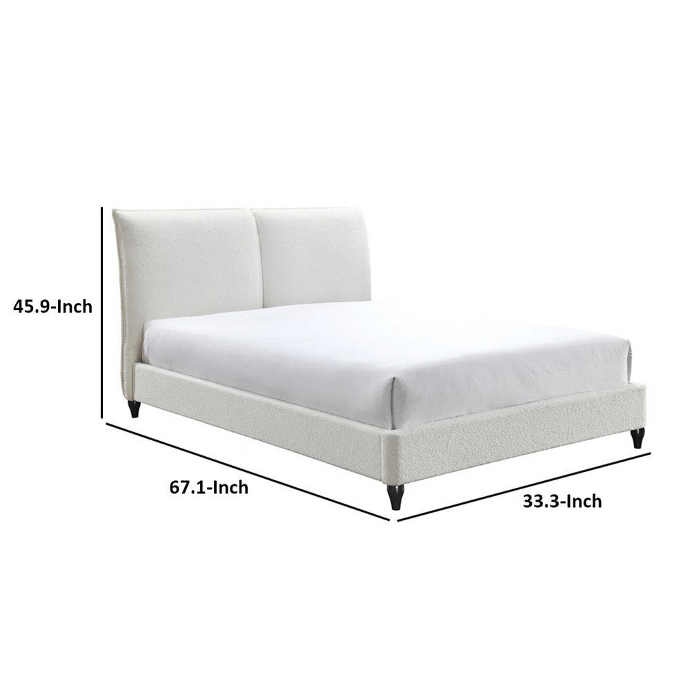 Sage Queen Size Bed Low Profile Cushioned Upholstered Headboard Charcoal By Casagear Home