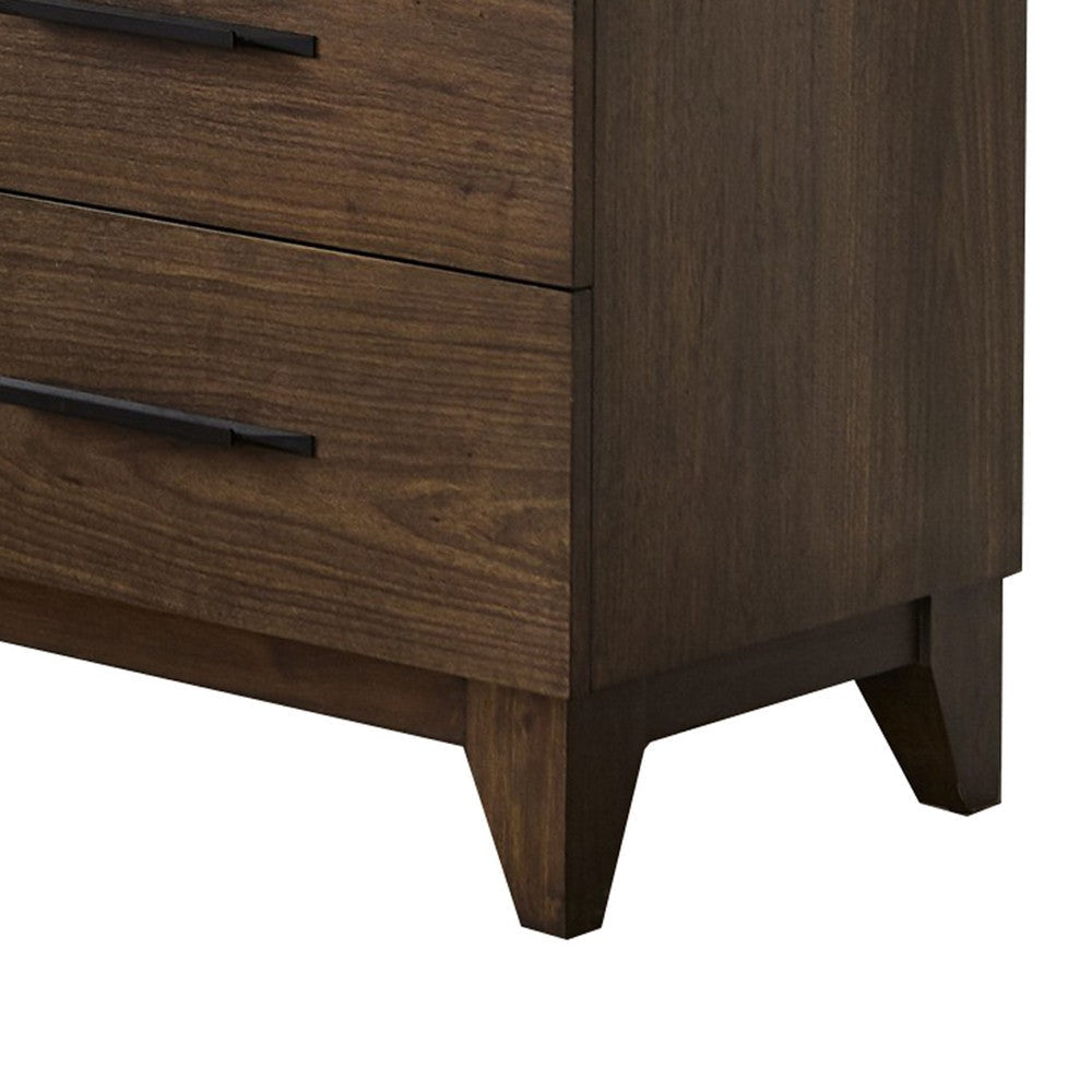 Dee 55 Inch Dresser 8 Drawers Modern Wood Grain Design Dark Brown Wood BM309082