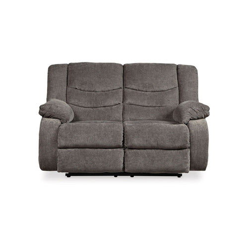 Ashley Tee 63" Manual Recliner Loveseat, Cushioned, Gray Chenille