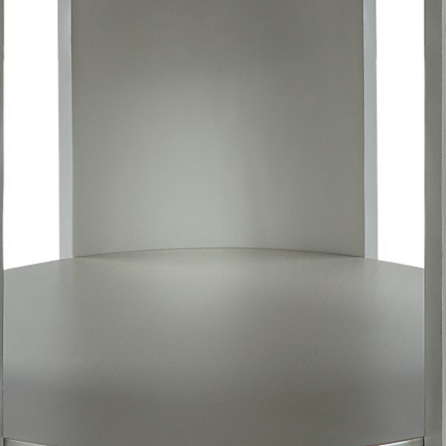 Kyna 26 Inch Side End Table, Modern Sintered Top, 1 Shelf, Round, Champagne Silver By Casagear Home