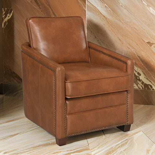 Roco 34 Inch Accent Chair with Swivel, Faux Leather Upholstery, Brown By Casagear Home