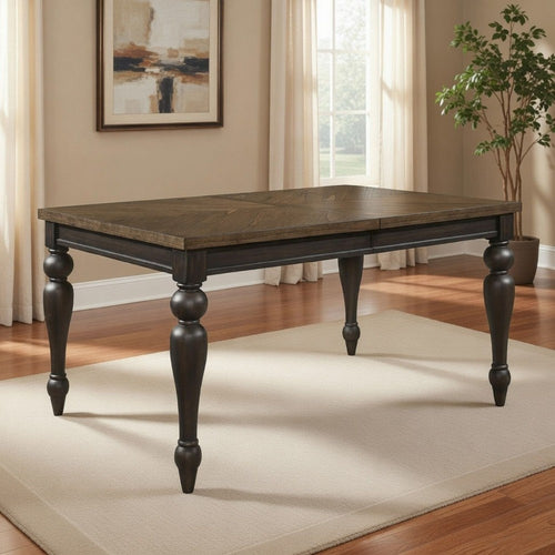 Lauren 63-81 Inch Dining Table, Extendable, Wood Rectangular Top, Brown By Casagear Home