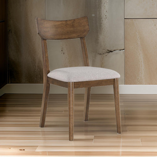 Summit 18 Inch Side Chair Set of 4, Wood Frame, Upholstery, Brown, Gray By Casagear Home