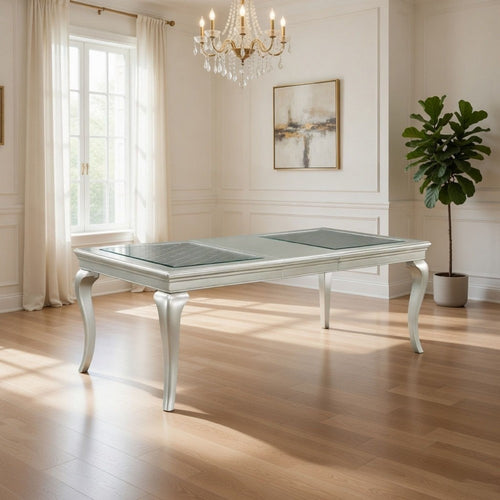 Harrison 66-84 Inch Dining Table, Extendable, Wood Cabriole Legs, Gray By Casagear Home