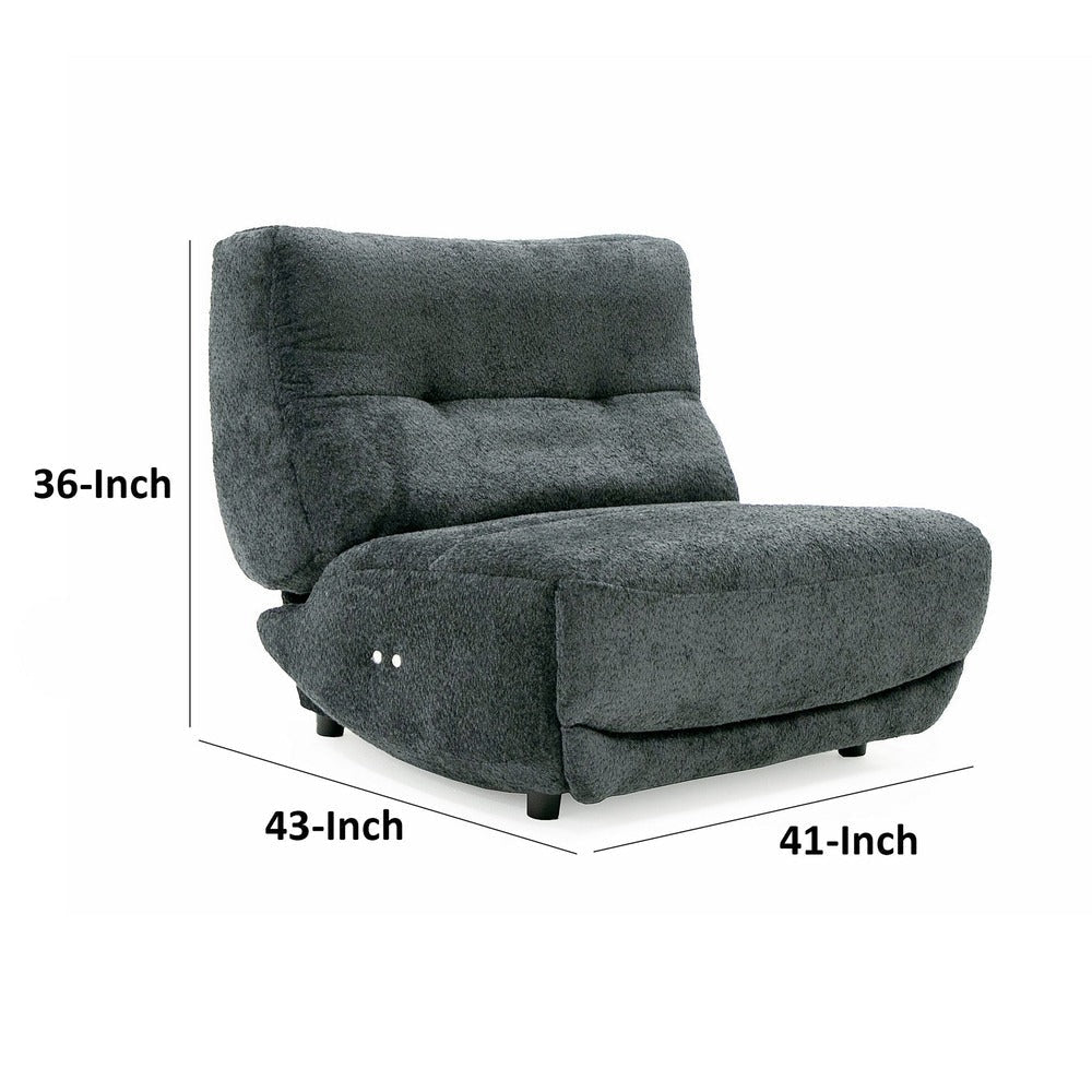 Ani 43 Inch Large Power Electric Recliner Chair Modern Dark Gray Black By Casagear Home