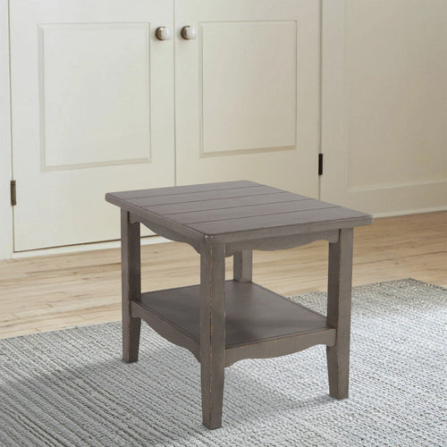 Ashley Arin 26" Side End Table, Open Shelf, Vintage Style Gray Wood