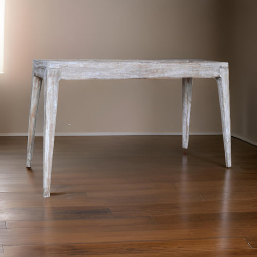 50 Inch Console Sofa Table, Cottage Inspired, Mango Wood, Distressed White By Casagear Home