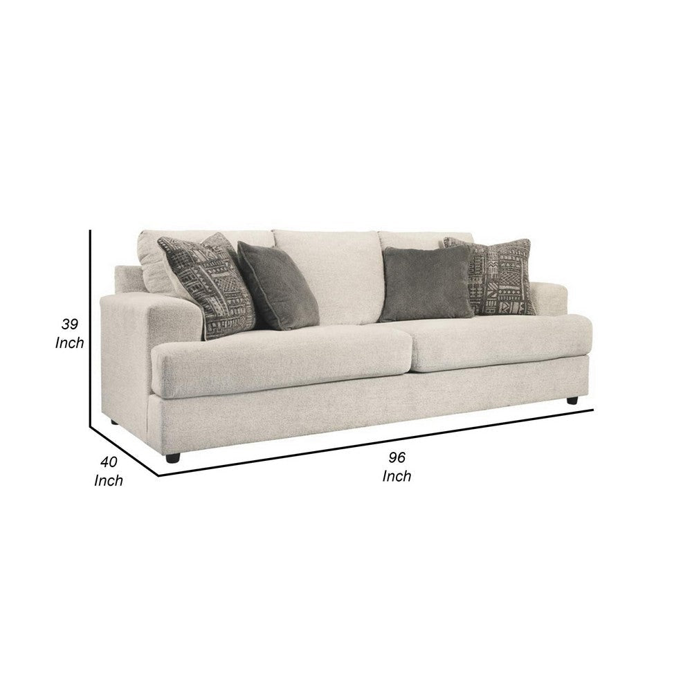 Ashley Tren 96’’ Queen Sleeper Sofa 4 Pillows Beige Polyester BM312072