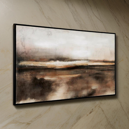 Ashley 35 x 60" Wall Art, Abstract Painted Landscape, Black Brown