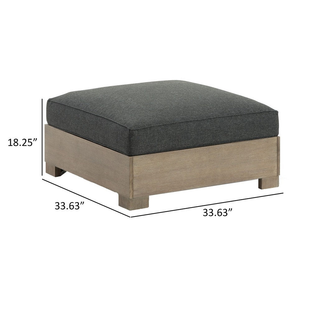 Ashley 34’’ Outdoor Ottoman with Cushion Charcoal Gray Brown BM313437