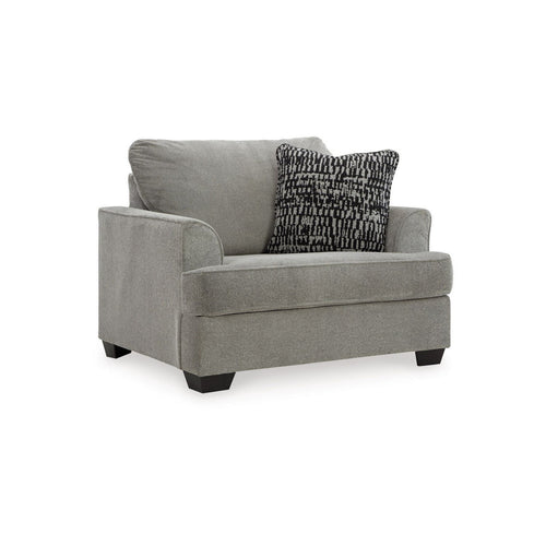 Ashley Angel 49" Oversized Chair, 1 Accent Pillow, Gray Polyester