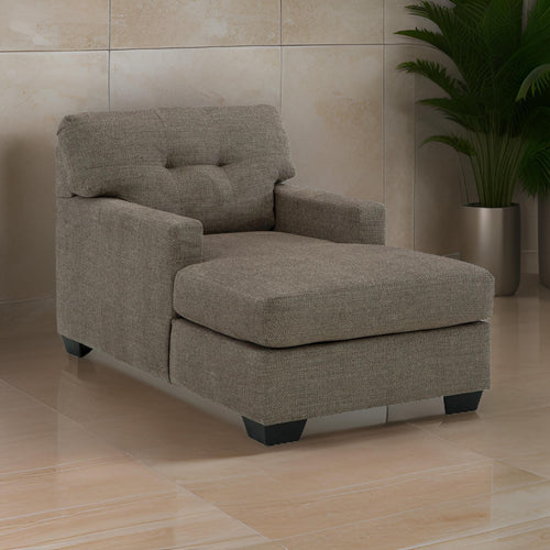 Ashley Joey 62" Chaise Chair, Tufted Back, Soft Brown Polyester