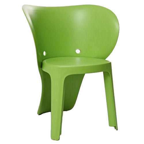 Fyna 16 Inch Kids Chair with Curved Back, Set of 4, Elephant Trunk Design, Green