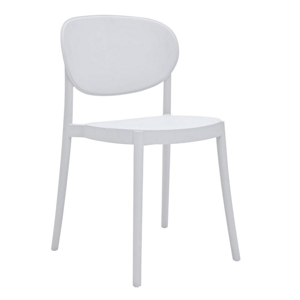 Heem 19 Inch Side Dining Chair Set of 4 Armless Indoor Outdoor White By Casagear Home