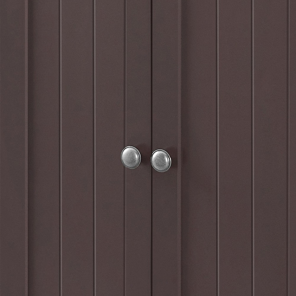 32 Inch Sideboard Cabinet with Double Doors Adjustable Farmhouse Brown By Casagear Home BM315813