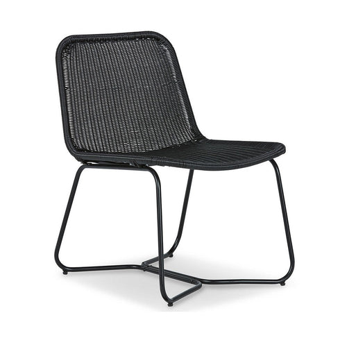 Ashley 26" Accent Chair, Indoor Outdoor Resin Wicker Design, Black