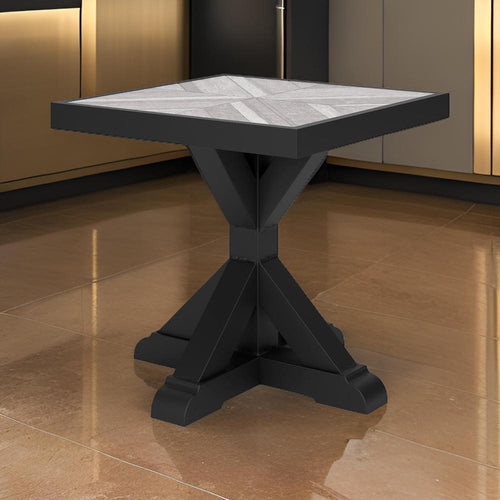 Ashley Tira 22" Outside Side End Table, Tile Top, Black, Gray