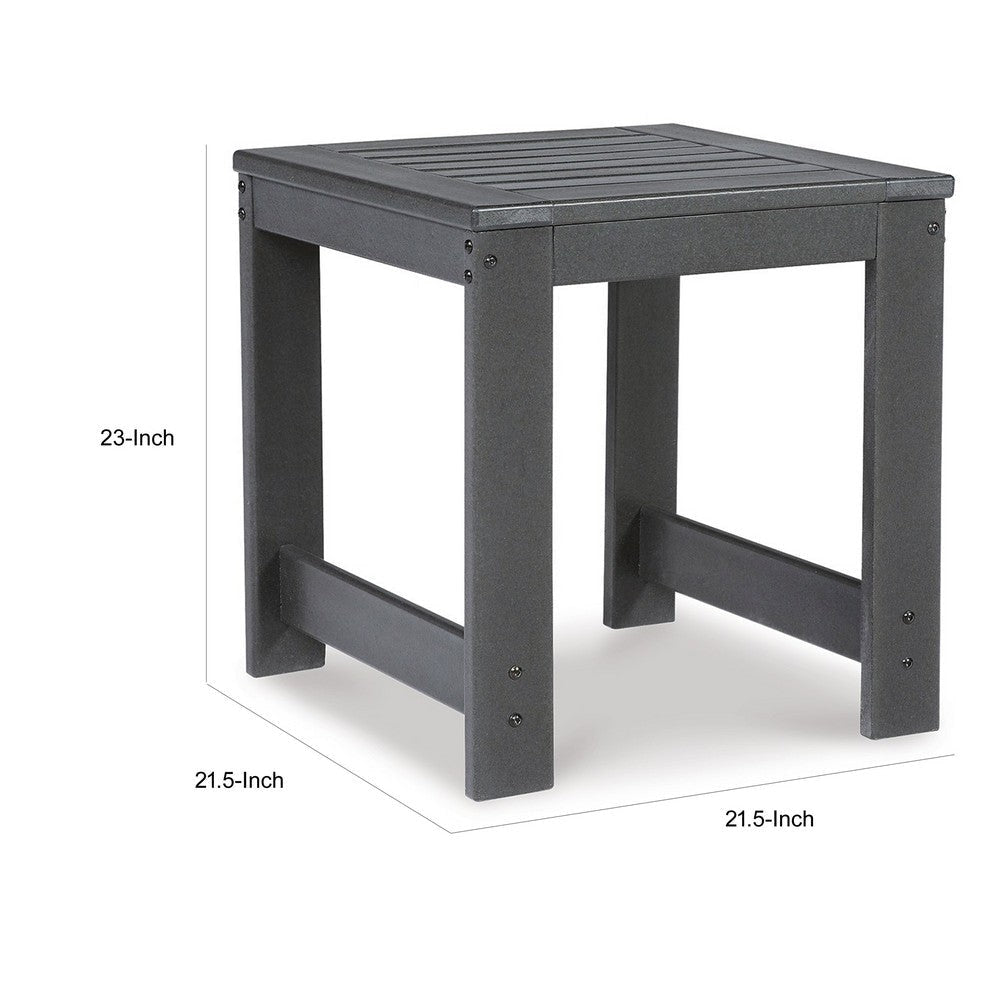 Ashley Wigo 22’’ Outdoor Side End Table Slatted Top Charcoal Gray BM315967