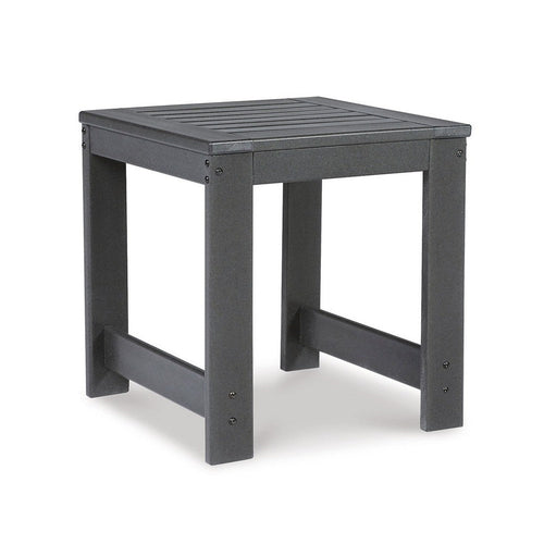 Ashley Wigo 22" Outdoor Side End Table, Slatted Top, Charcoal Gray