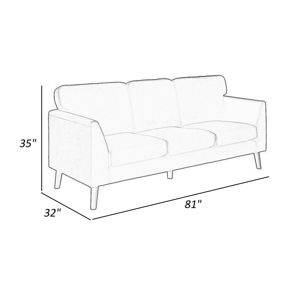 Bard 81 Inch Sofa Blue Velvet Reversible Cushions Dark Brown Solid Wood By Casagear Home