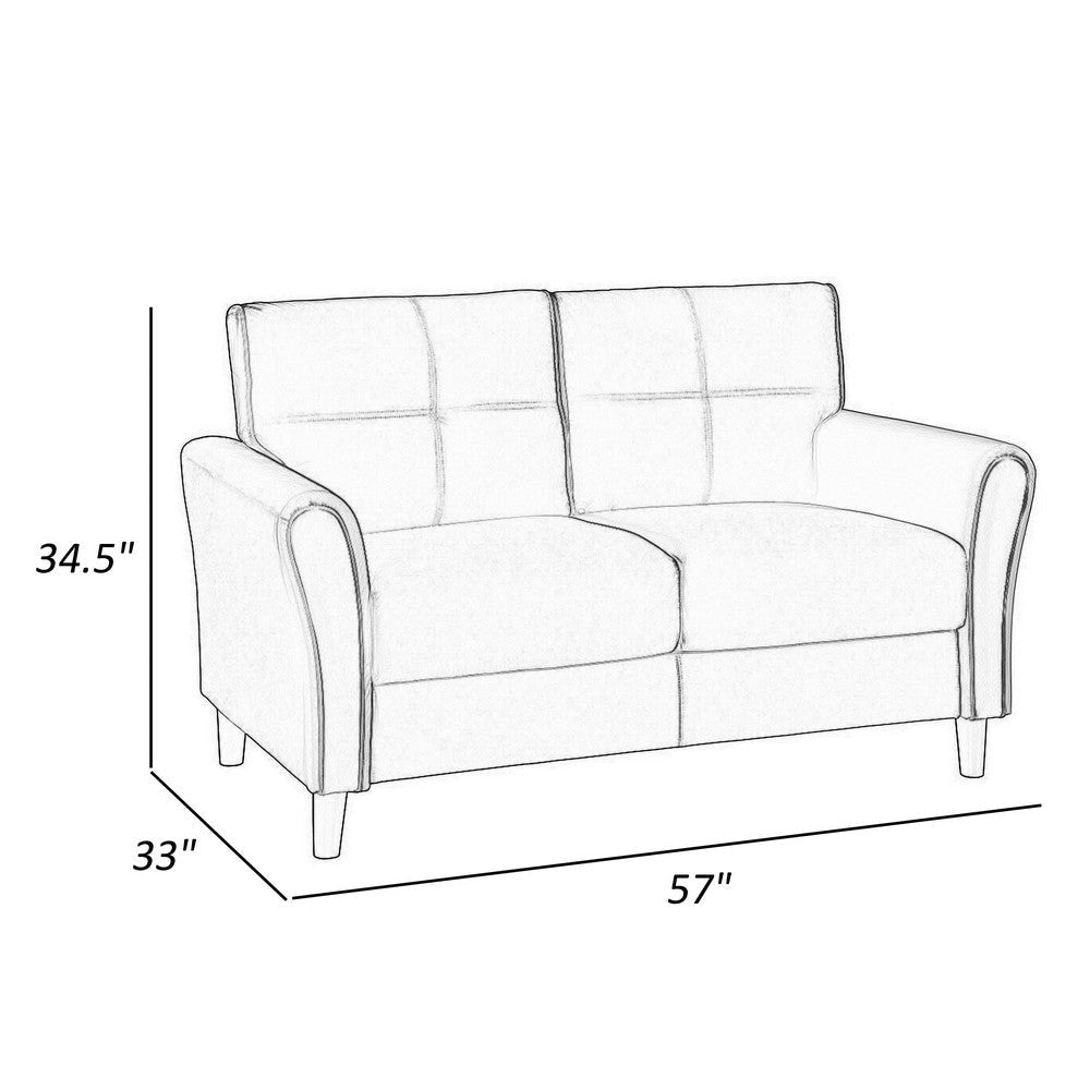 Sarah 57 Inch Loveseat Blue Velvet Stitch Tufting Reversible Cushions By Casagear Home BM316019