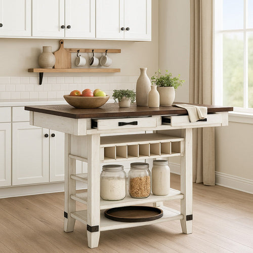 Ashley Cam 60" Counter Height Dining Table, Contemporary, White