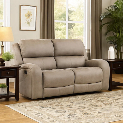 Patsy 62 Inch Manual Double Recliner Loveseat, Tufted Brown Microfiber By Casagear Home