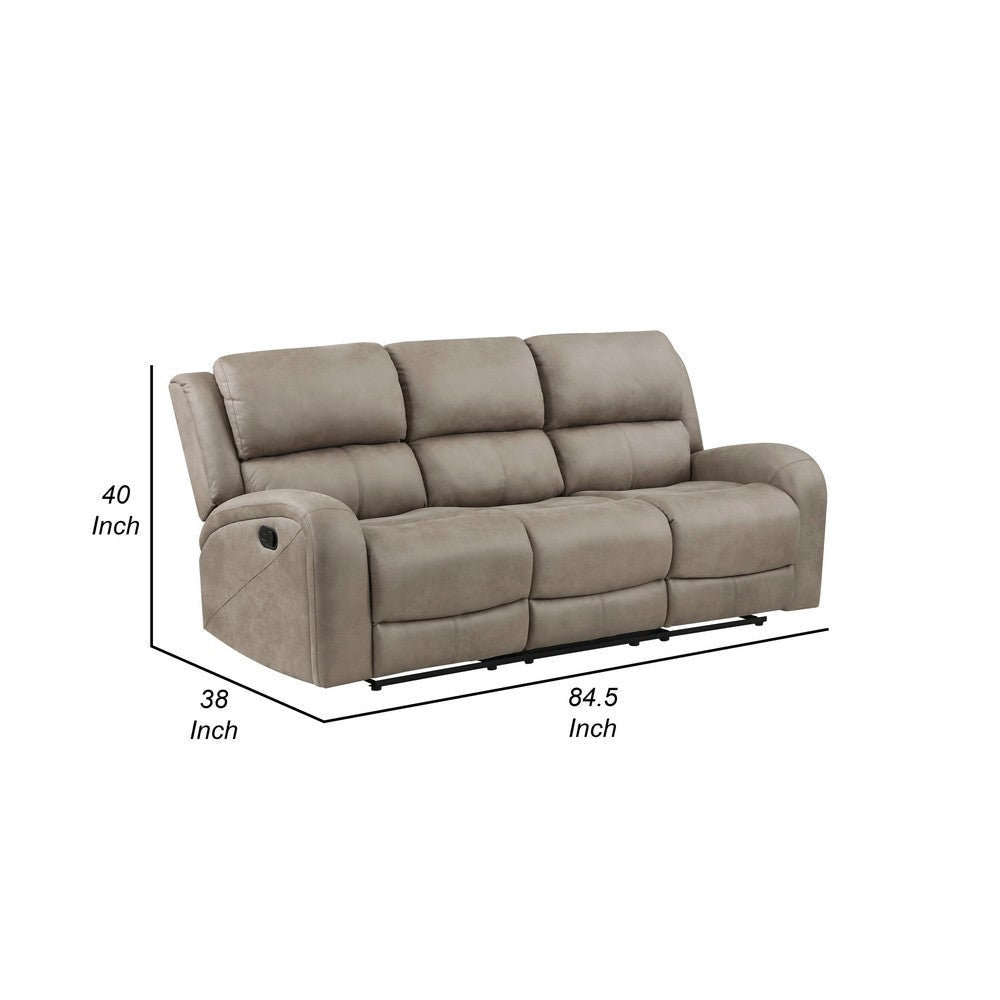 Patsy 85’’ Manual Double Recliner Sofa Brown Microfiber by Casagear Home BM316723