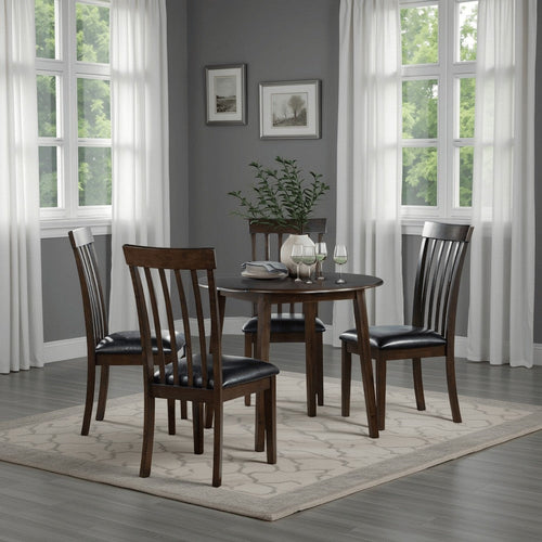 Kyn 22-36 Inch Dining Table, Round Drop Leaf Top, 4 Seater, Brown Wood By Casagear Home