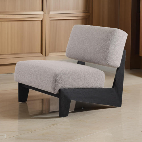 Cid Joy 30 Inch Accent Chair, Low Profile, Light Gray Velvet, Wood Frame By Casagear Home