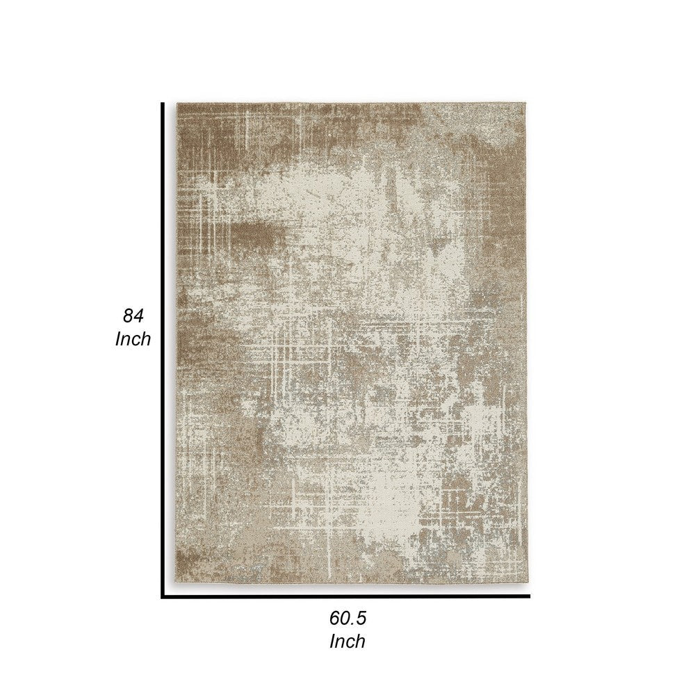 Ashley Lae 5 x 7 Medium Area Rug Abstract Art in Brown and Gray BM318269