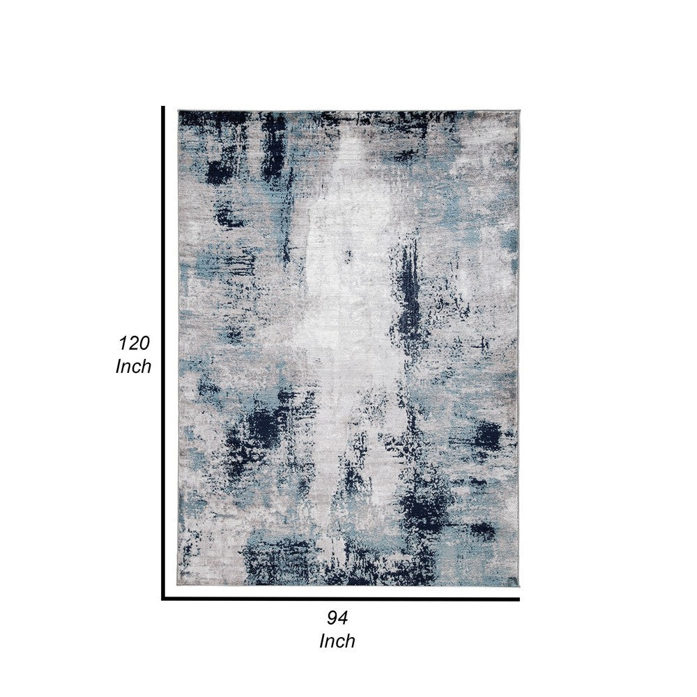 Ashley Nel 8 x 10 Large Area Rug Abstract Design Blue White BM318271