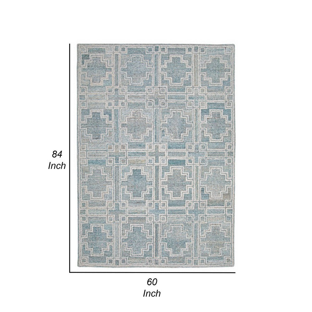 Ashley Lesy 5 x 7 Medium Area Rug Geometric Design Gray Ivory